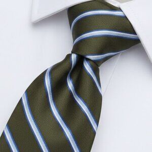Brooks Brothers Makers Silk Tie Striped Repp Green Blue
